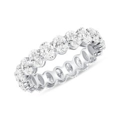 2 Carat 18k White Gold Oval Cut Natural Diamond Eternity Ring