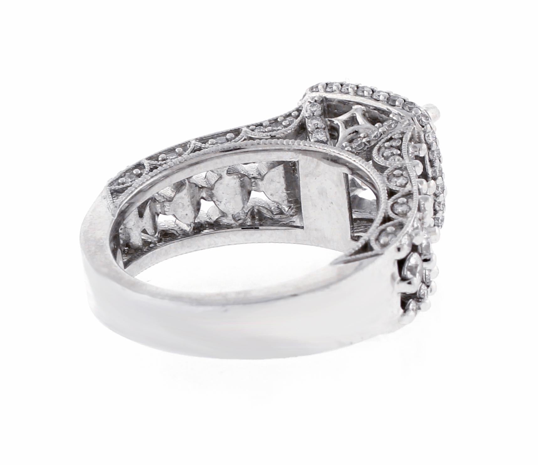 2 carat Asscher Cut Diamond Halo Engagement Ring In condizioni ottime in vendita a Bethesda, MD