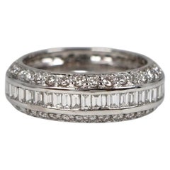 2 Carat Baguette and Round Diamond Eternity Band in 18k White Gold
