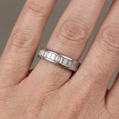 2 Carat Baguette Diamond Channel Set Platinum Eternity Band Ring