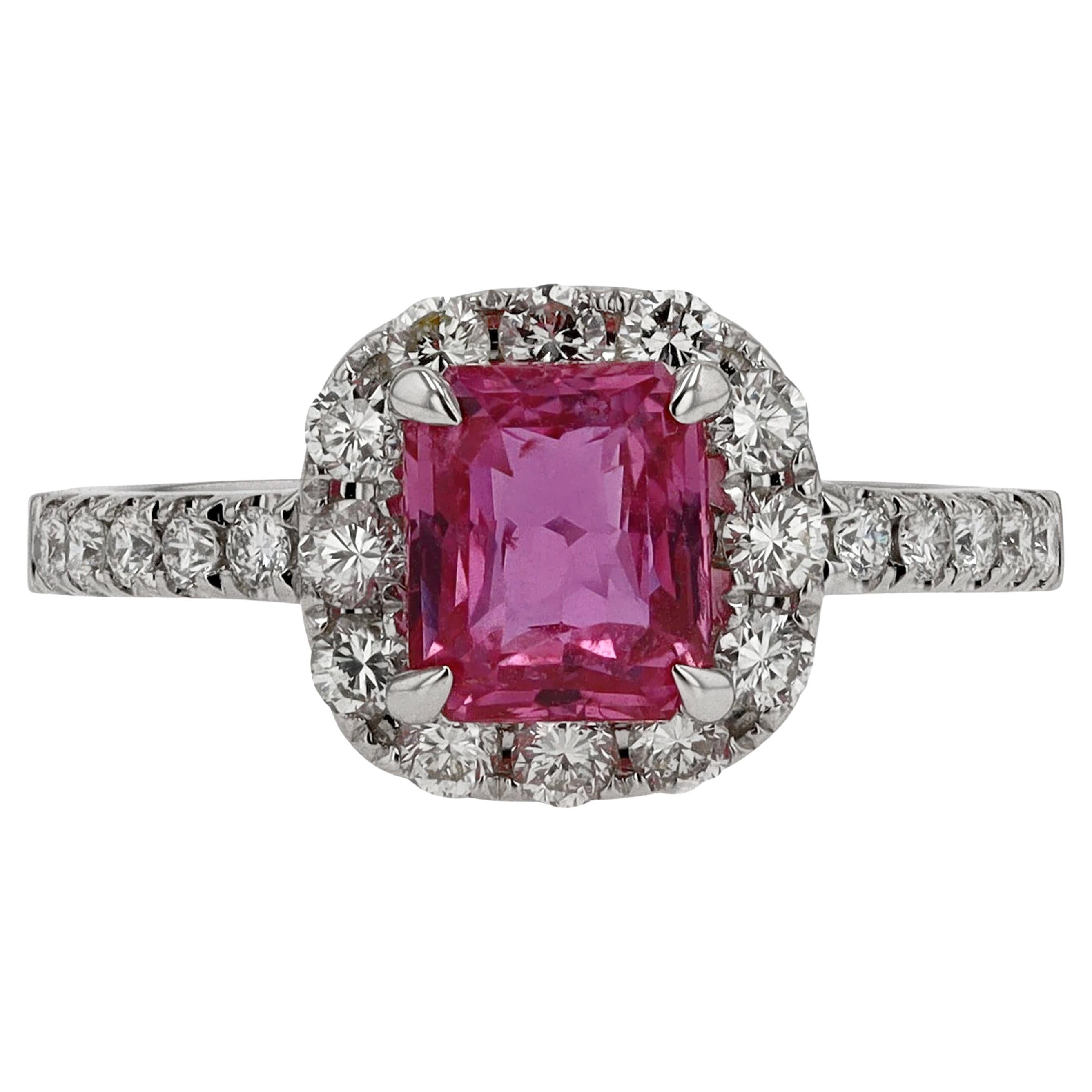 2.5 Carat Pink Sapphire with Diamonds Engagement Ring For Sale at ...