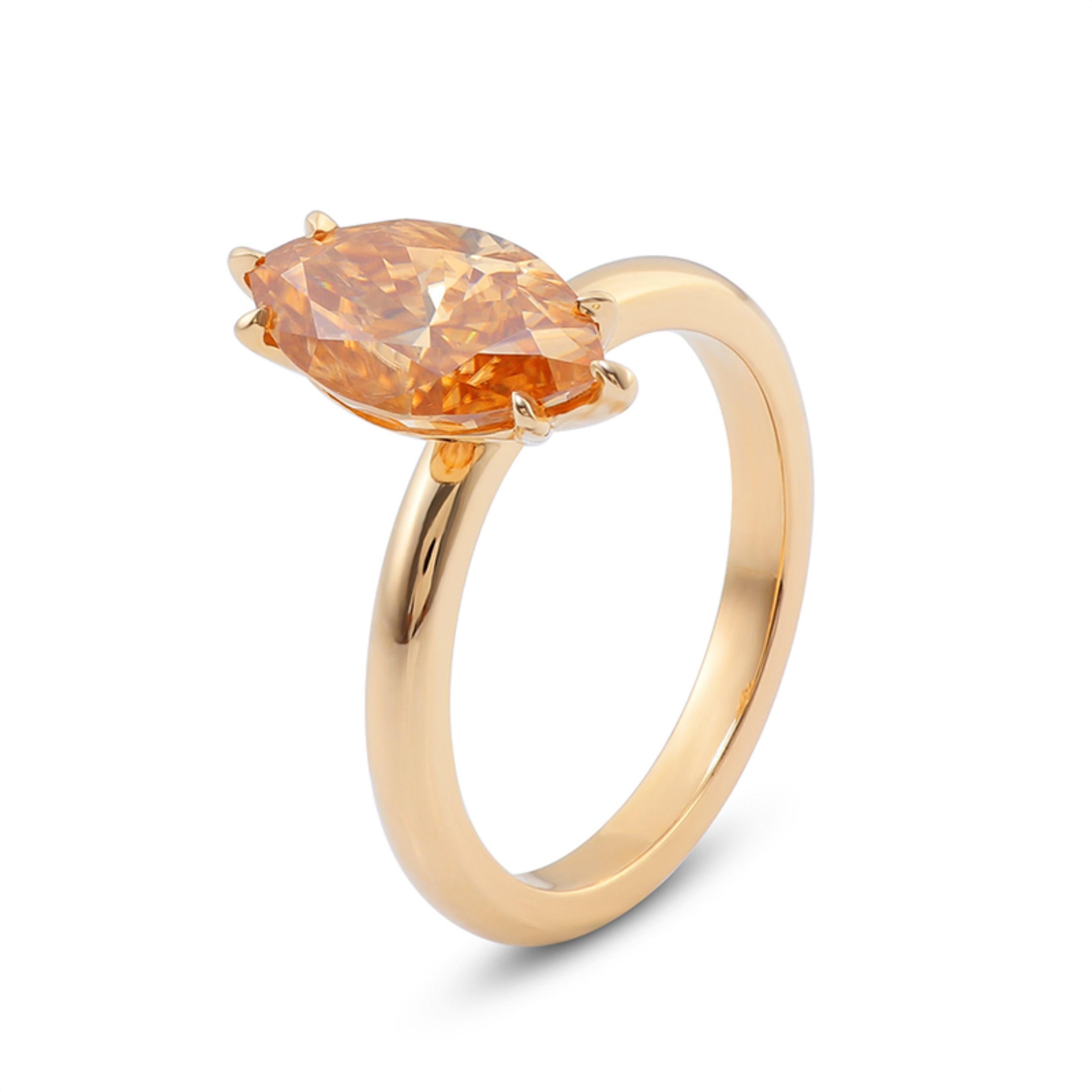For Sale:  2 Carat Champagne Diamond Diamond Engagement Ring Bridal Wedding Ring 4