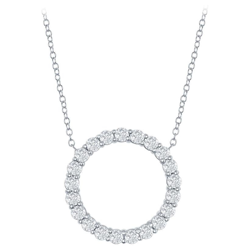 2 Carat Circle Diamond Pendant 14 Karat