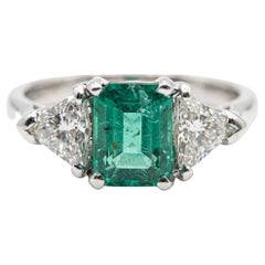 2 Carat Colombian Emerald Diamond Platinum Ring