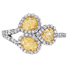 Verlobungsring mit 2 Karat kombinierter gemischter Diamant, zertifiziert Y