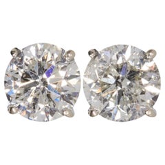 2 Carat Ct Real Natural Brilliant Round Solitaire Diamond Stud Earrings 14k Gold