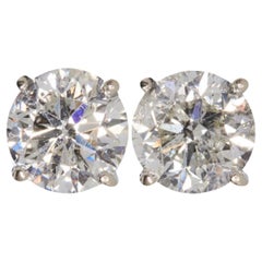 2 Carat Ct Real Natural Round Solitaire Diamond Stud Earrings 14k White Gold 1 