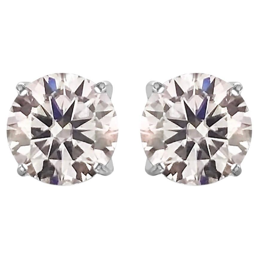 2 Carat Ct Real Natural Solitaire White Topaz Round Solitaire Stud Earrings 925 For Sale