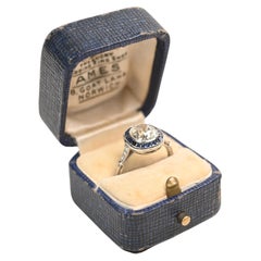 2 Carat Cushion Cut Engagement Ring. GIA Diamond J SI1 Sapphire Halo Platinum