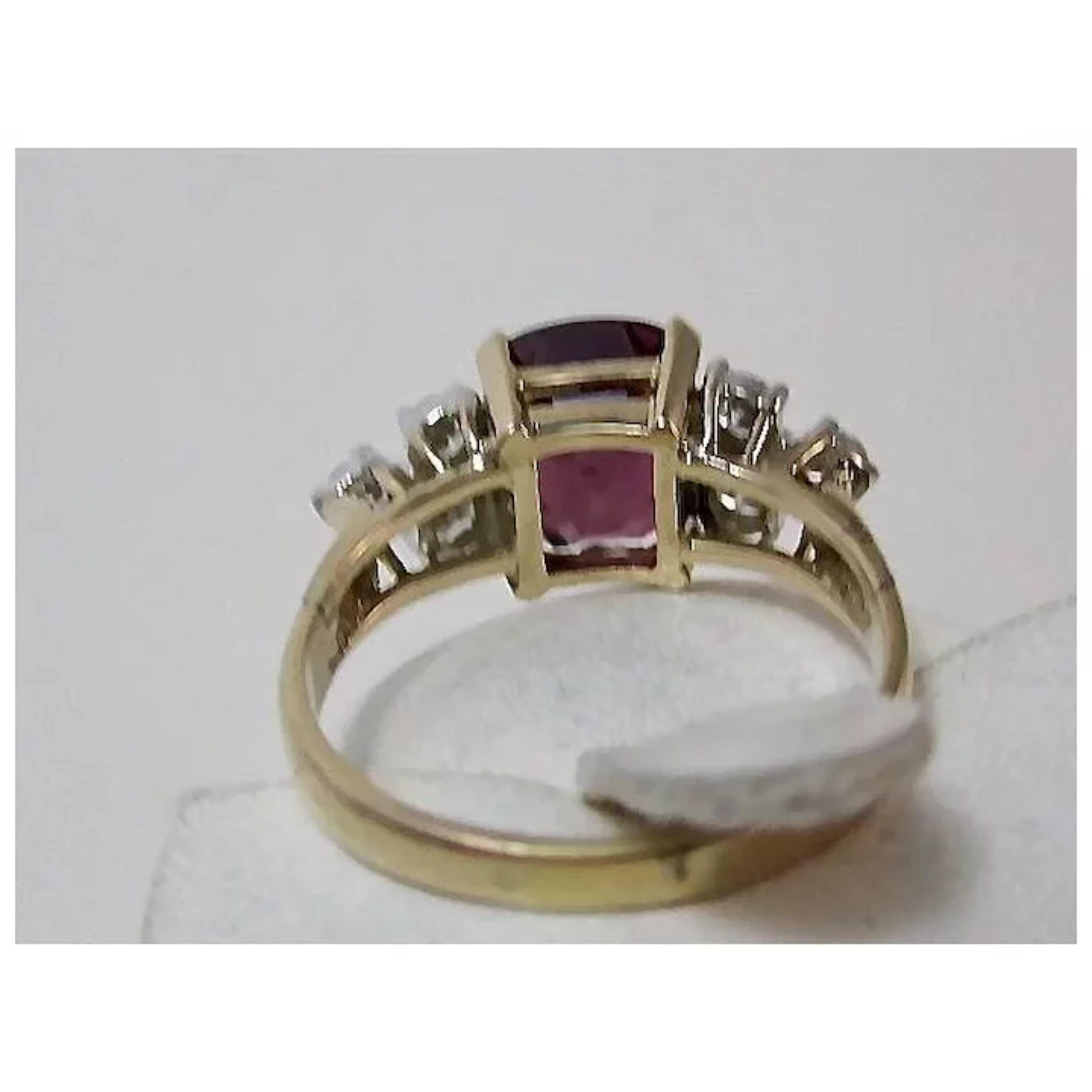 For Sale:  2 Carat Cushion Cut Ruby Diamond Engagement Ring, Ruby Diamond Cocktail Ring 4