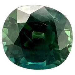 2 Carat Cushion Greenish Blue Sapphire GIA Unheated