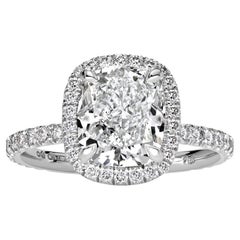 2 Carat Cushion Statement Brilliant White 14K Gold Everyday Royalty Heirloom