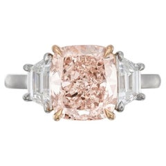 2 Carat Cushion Statement Fancy Pink 14K  Royal Radiance Heirloom Diamond Ring