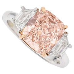 2 Carat Cushion Statement Fancy Pink 14K  Royal Radiance Heirloom Diamond Ring