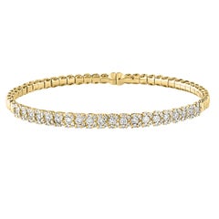 2 Carat Diamond  Bangle /Bracelet in 18 Karat Yellow Gold 20 Grams, Signed SGJ
