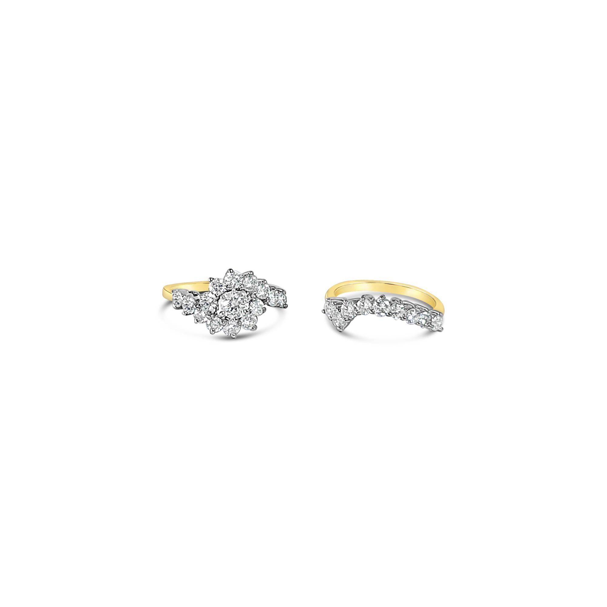 ♥ Ring Summary  ♥

Main Stone: Diamond
Approx. Carat Weight: 2.00cttw
Diamond Clarity: SI1/SI2
Diamond Color: G/H
Band Material: 14k Two-Toned Gold
Stone Cut: Round 
Set: 2 Rings
