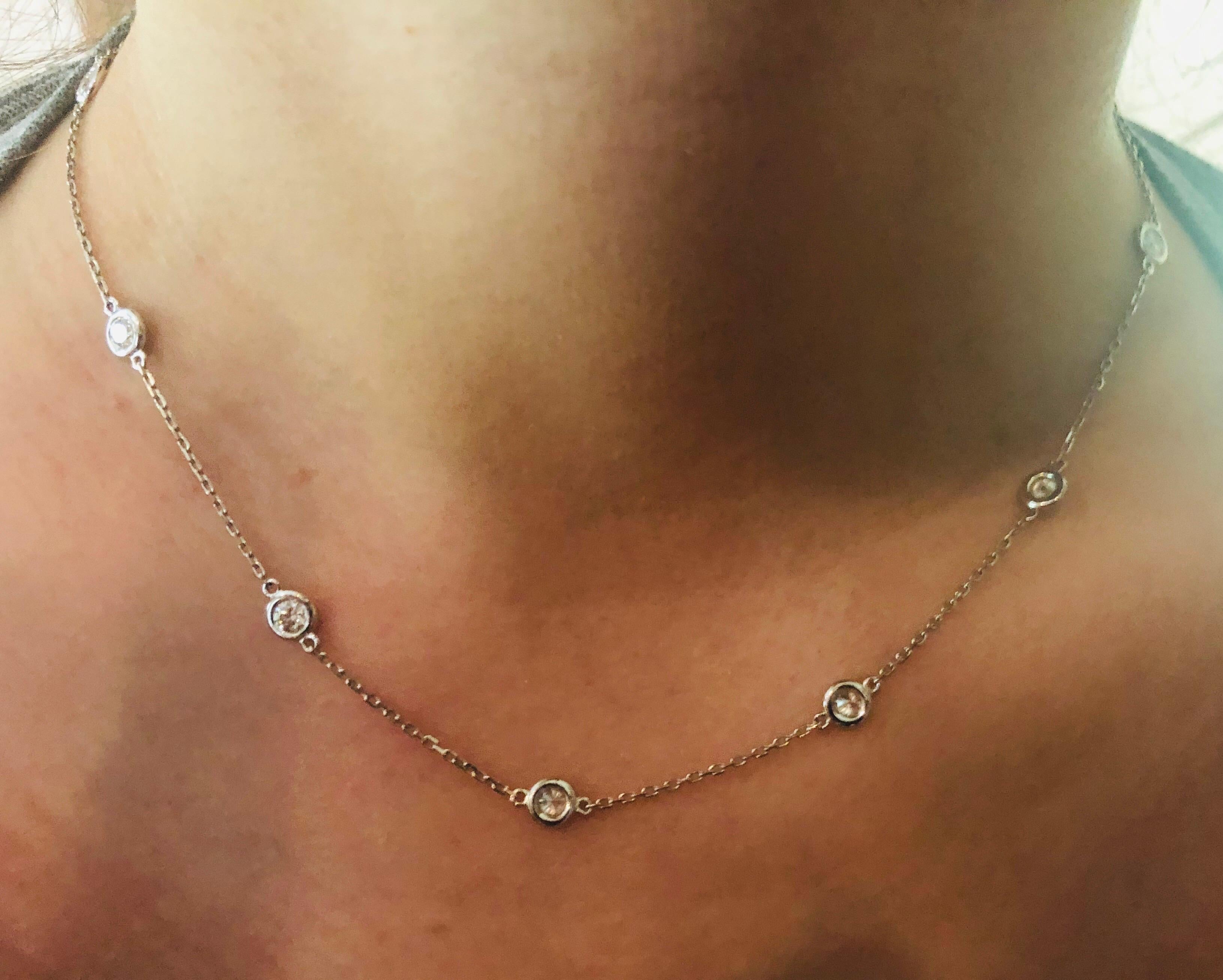 Moderno Collana a catena con diamante da 2 carati per metro in vendita
