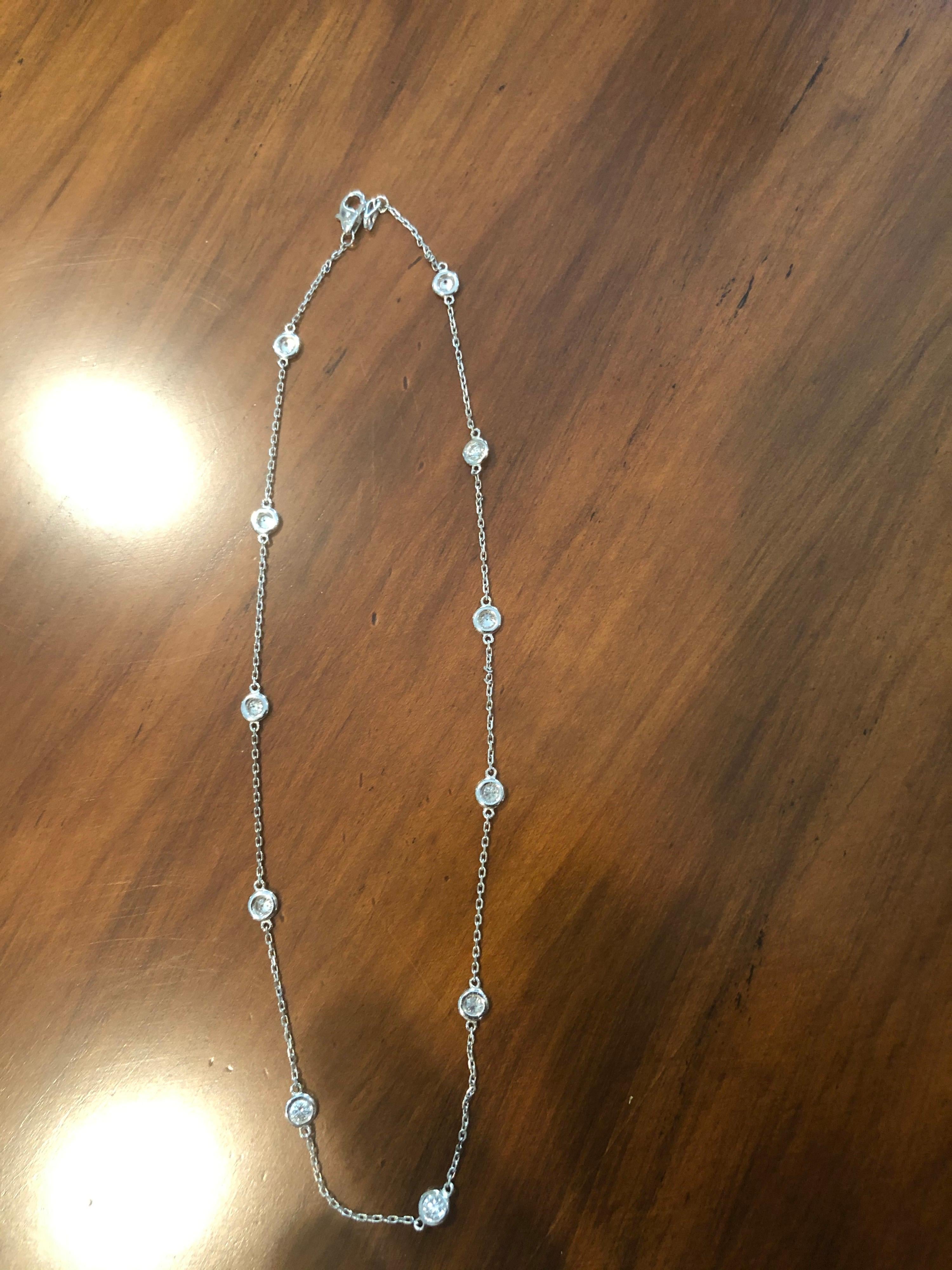 Collana a catena con diamante da 2 carati per metro In condizioni Nuovo in vendita a Great Neck, NY