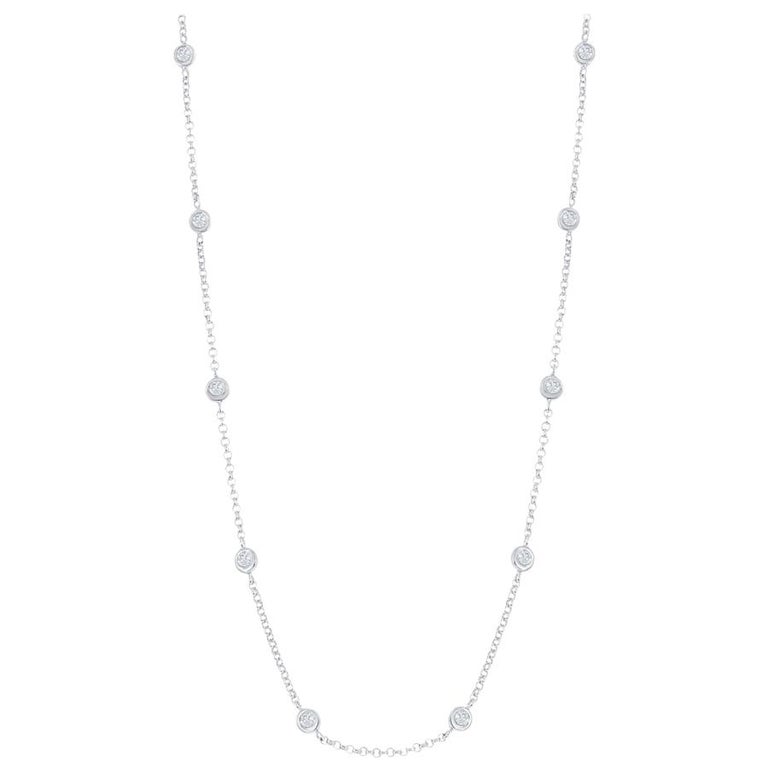 2 Carat Diamond by Yard Chain Necklace For Sale at 1stDibs