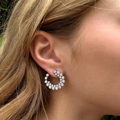 2 Carat Diamond Double Spiral Earrings in Platinum