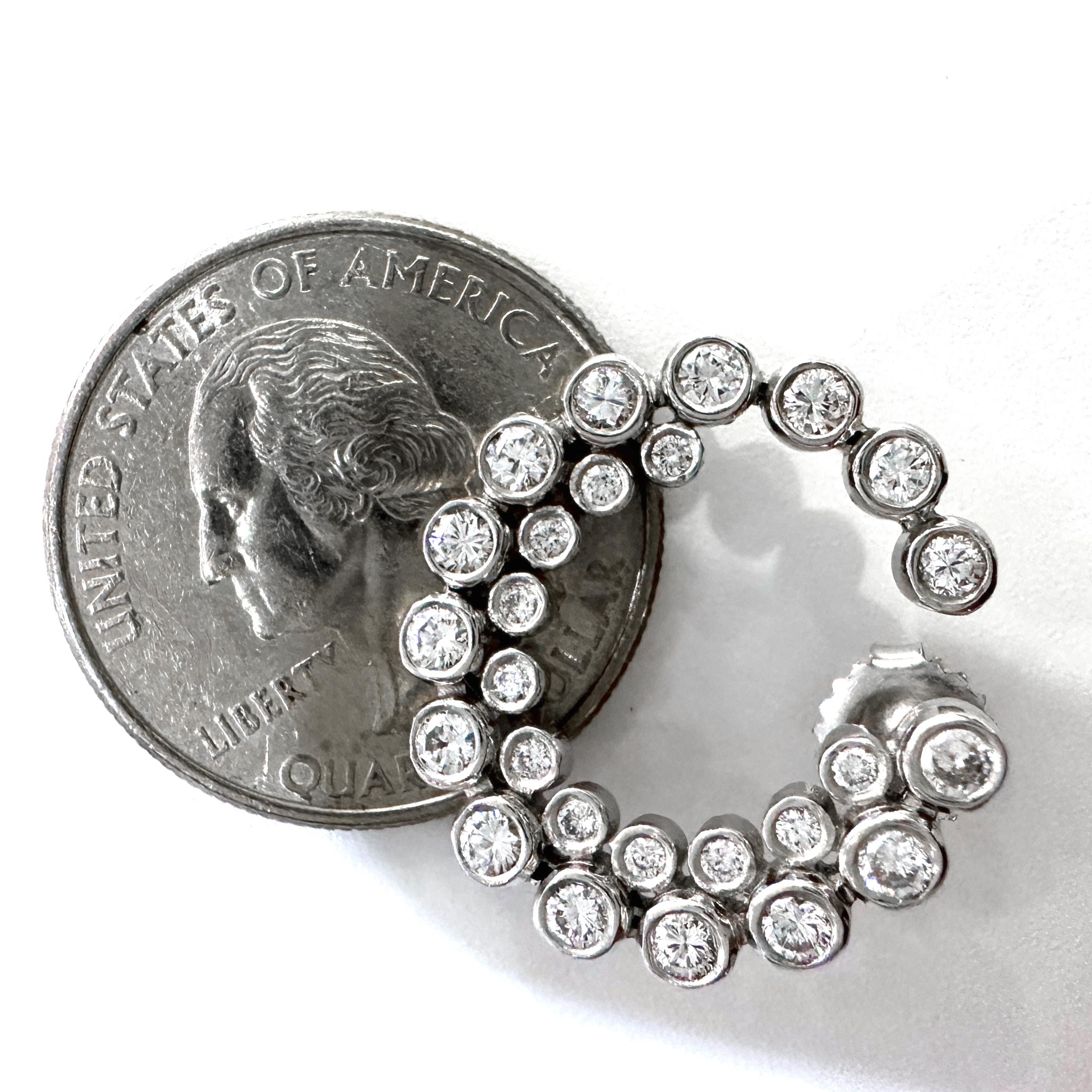 2 Carat Diamond Double Spiral Earrings in Platinum For Sale 2