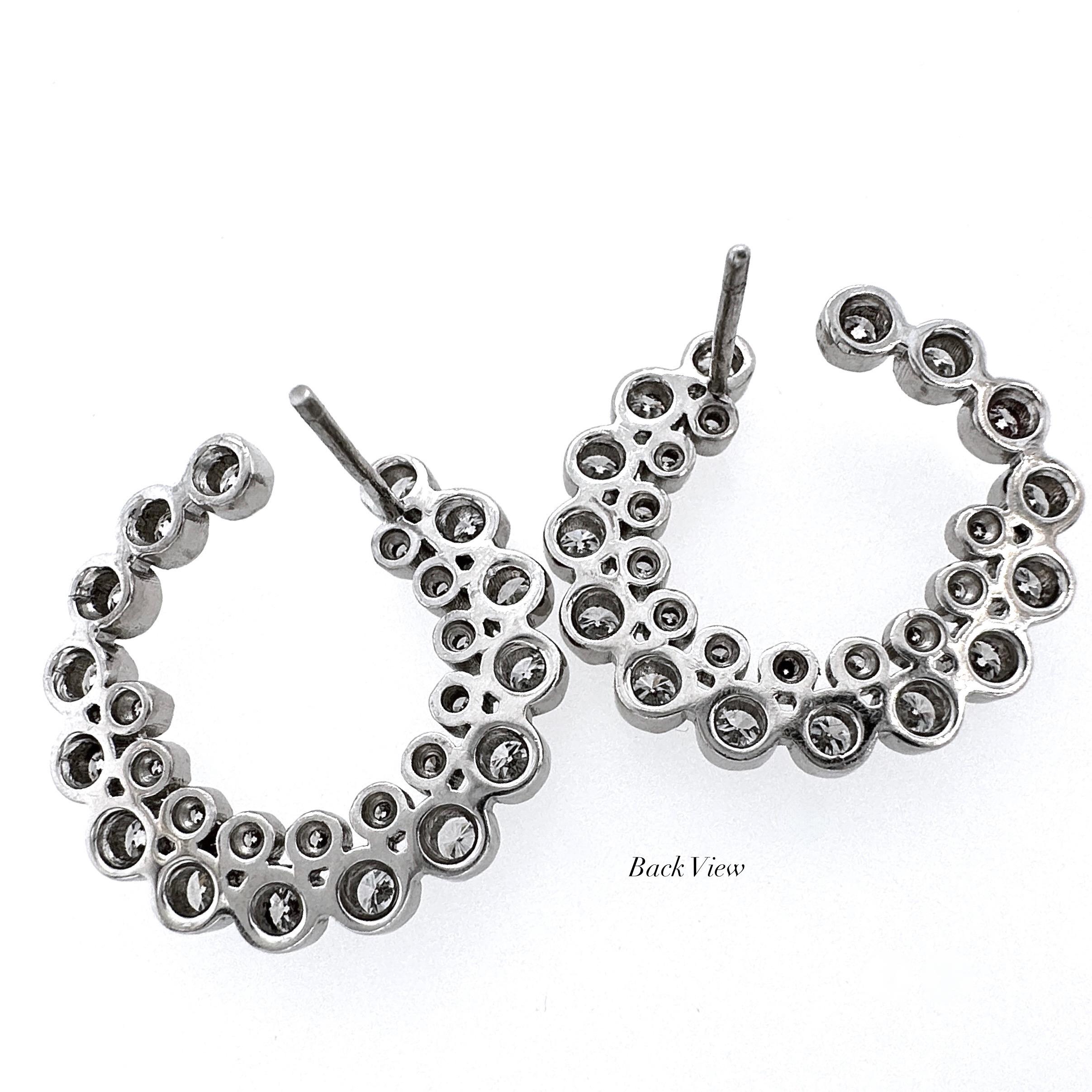 2 Carat Diamond Double Spiral Earrings in Platinum For Sale 3