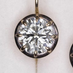 2 Carat Diamond Drop Earrings in 14k Yellow Gold