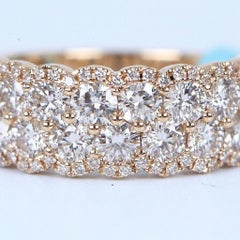 2 Carat Diamond Four Row Pavé Wedding Band in 18k Yellow Gold