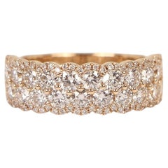 2 Carat Diamond Four Row Pavé Wedding Band in 18k Yellow Gold