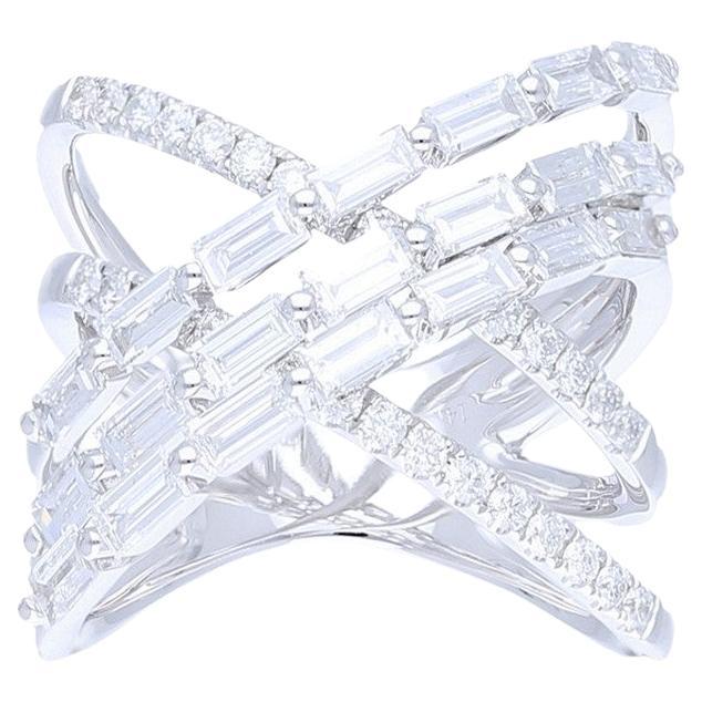 2 Carat Diamond Gazebo Ring in 14K White Gold For Sale