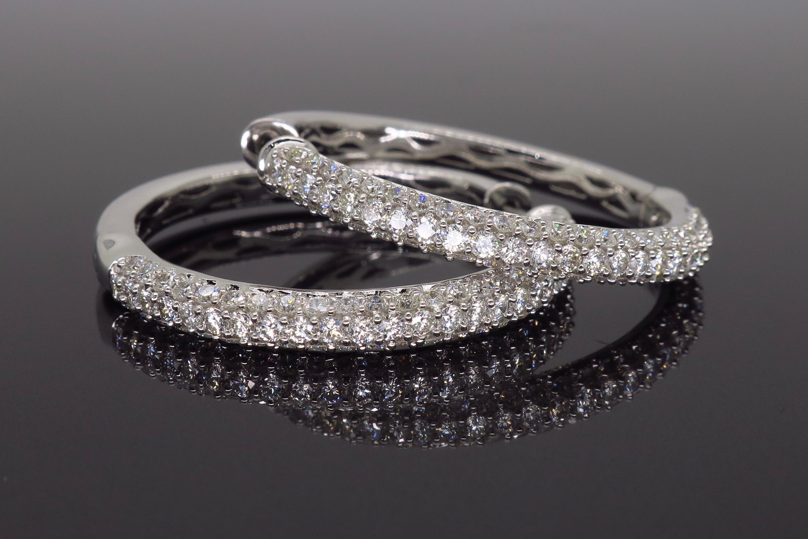 2 Carat Diamond Hoop Earrings 1