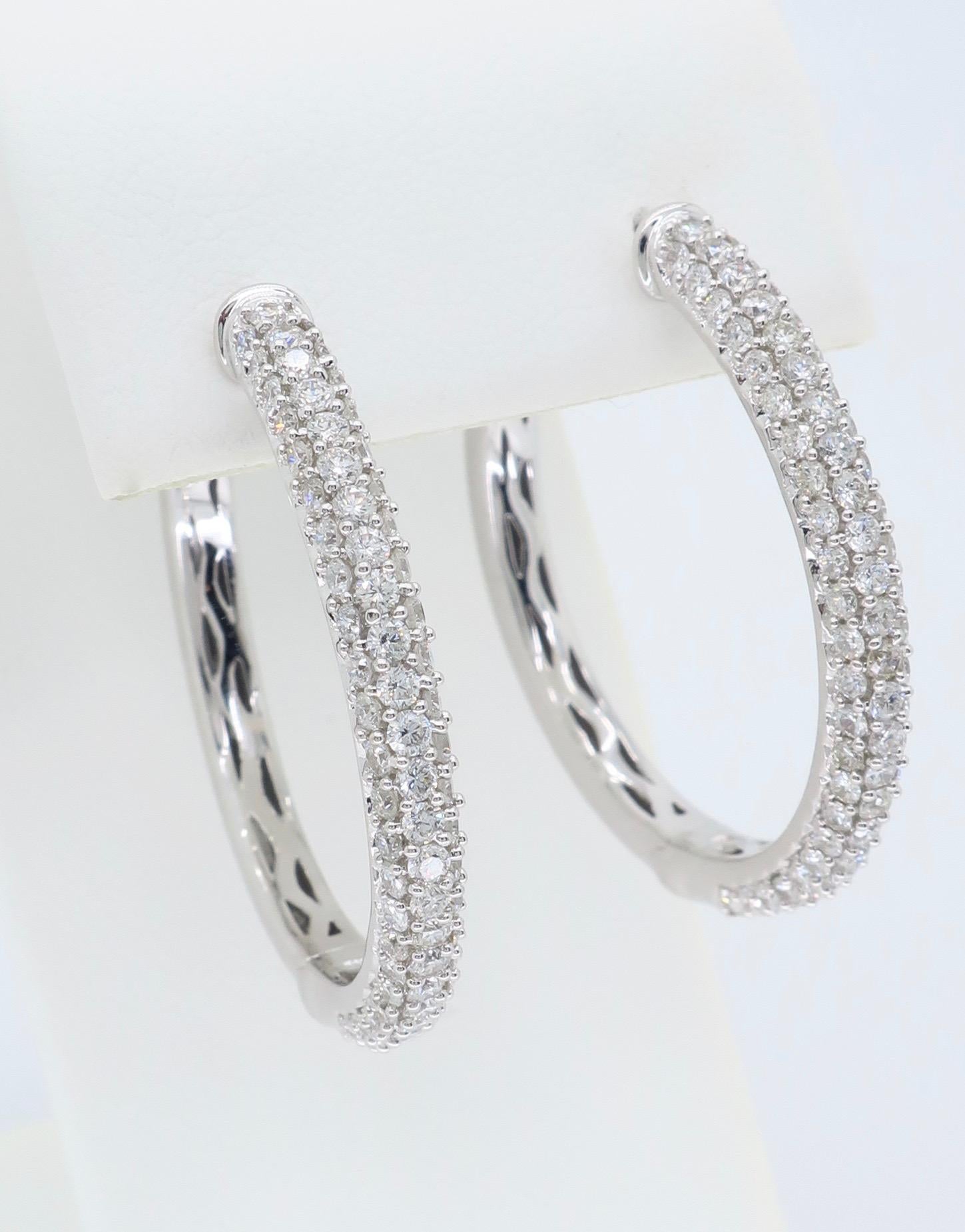 2 Carat Diamond Hoop Earrings 3