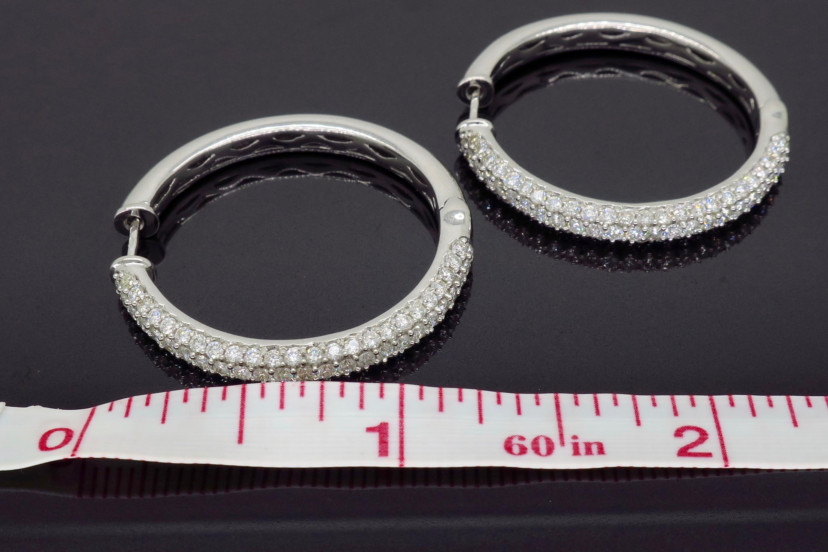 2 Carat Diamond Hoop Earrings 4