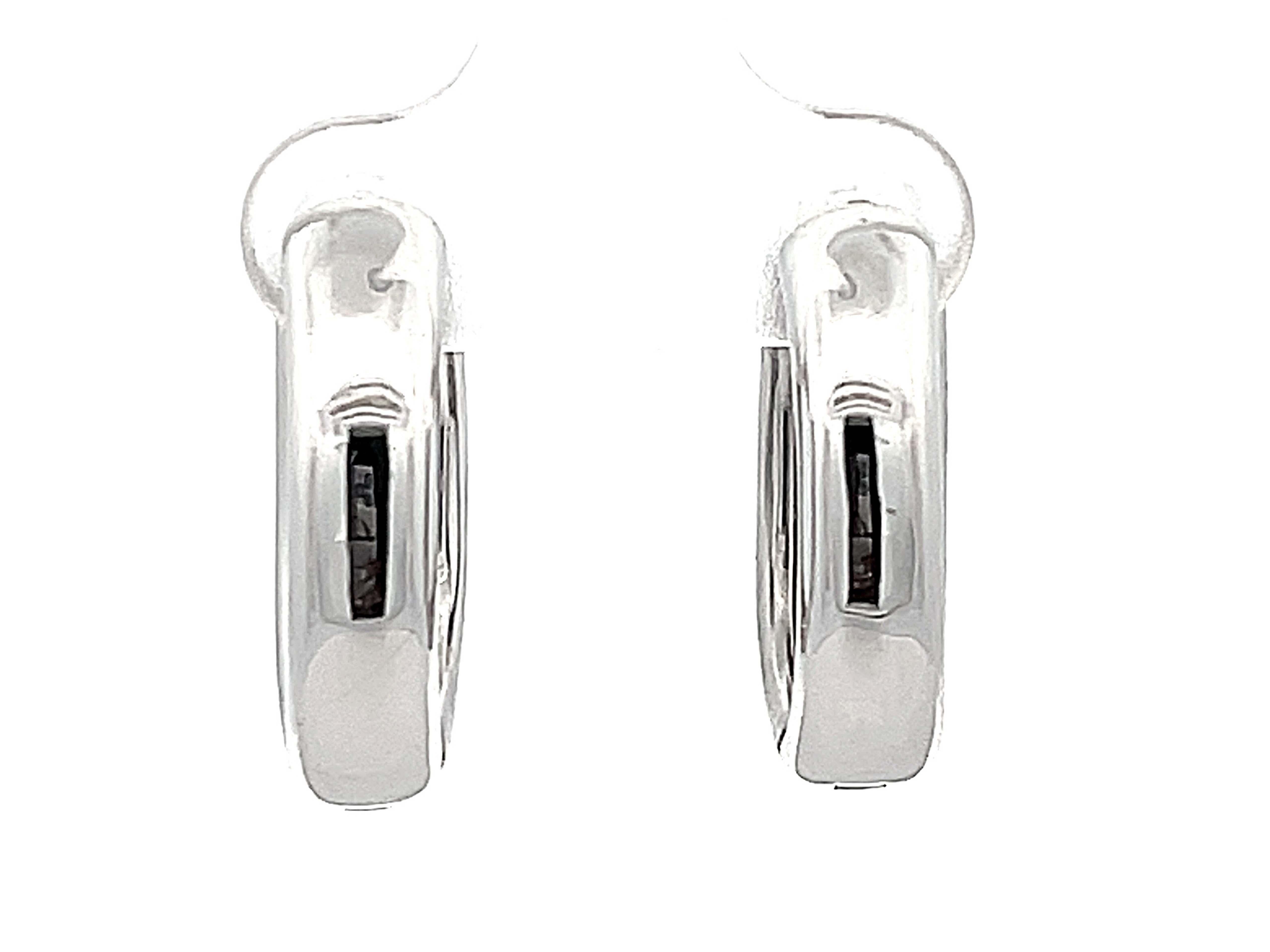 2 Carat Diamond Hoop Earrings in 10k White Gold For Sale 1