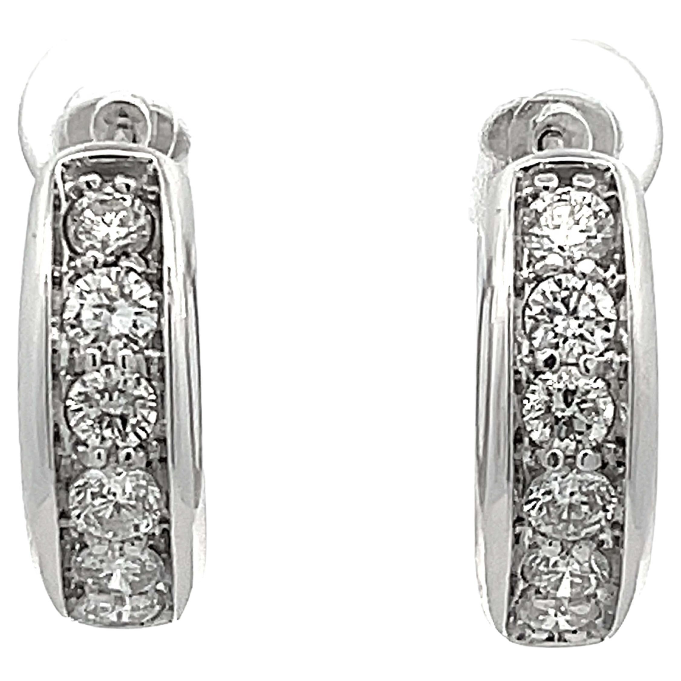 2 Carat Diamond Hoop Earrings in 10k White Gold