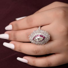 2 Carat Diamond Marquise Ring with Diamond Briolettes