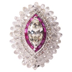 2 Carat Diamond Marquise Ring with Diamond Briolettes