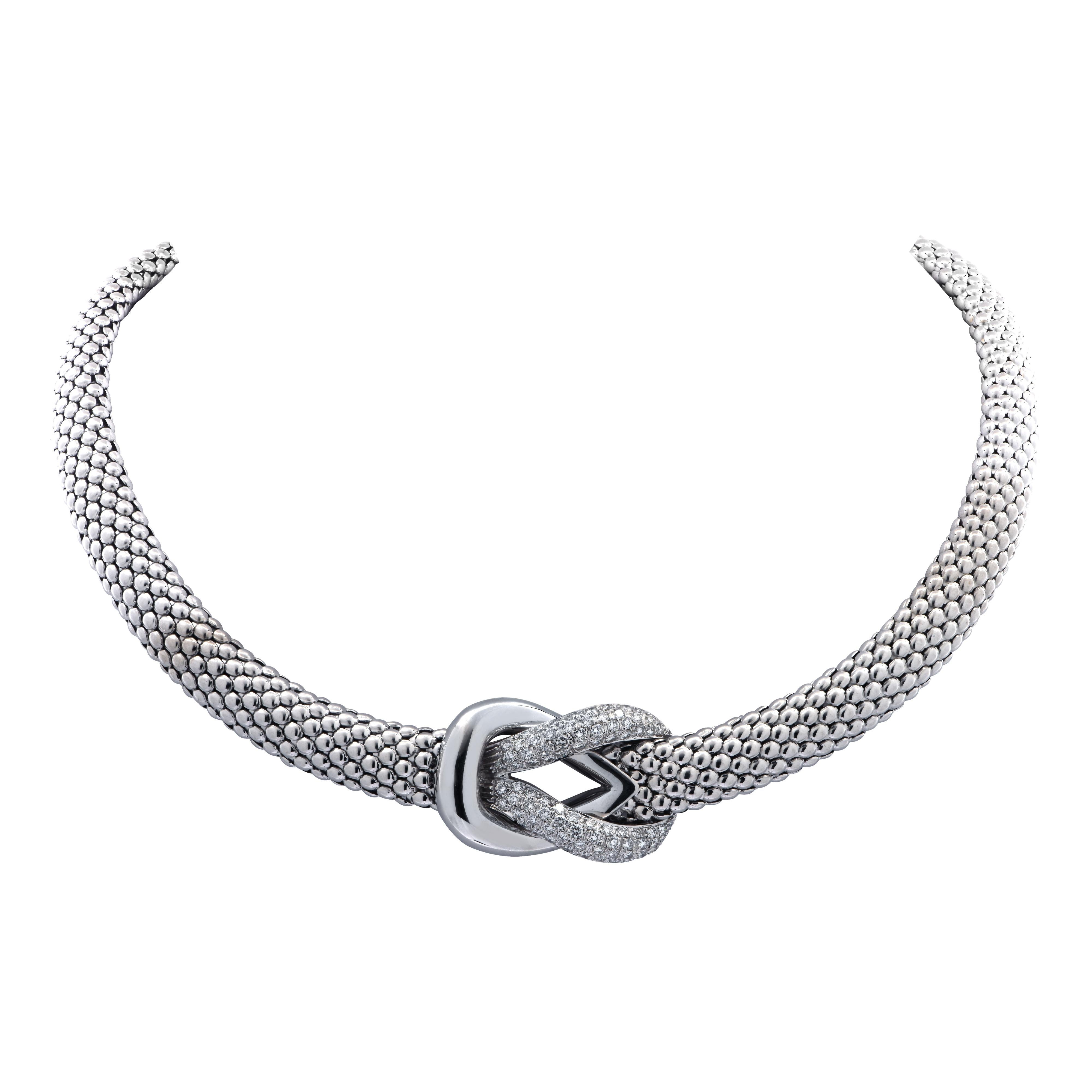 Modern 2 Carat Diamond Necklace