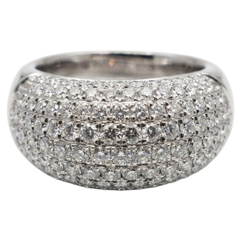 2 Carat Diamond Pavé Dome Ring in 14k White Gold For Sale