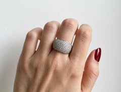 2 Carat Diamond Pave Set 14k White Gold Seven-Row Band Ring