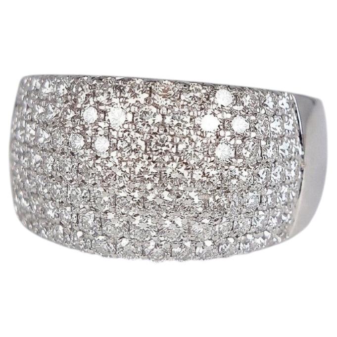 2 Carat Diamond Pave Set 14k White Gold Seven-Row Band Ring For Sale