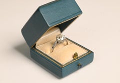 2 Carat Diamond Ring. Old European Cut K SI2 Accent Platinum Crown Engagement