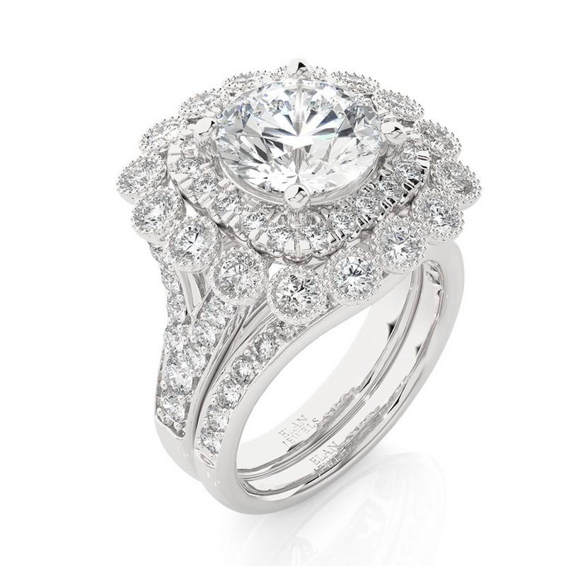 Diamond Total Carat Weight: This opulent Vow Collection semi-mounting ring boasts a total carat weight of 2 carats, adorned with 73 brilliant round diamonds. The ensemble of diamonds creates a captivating and luxurious design.

Diamonds: