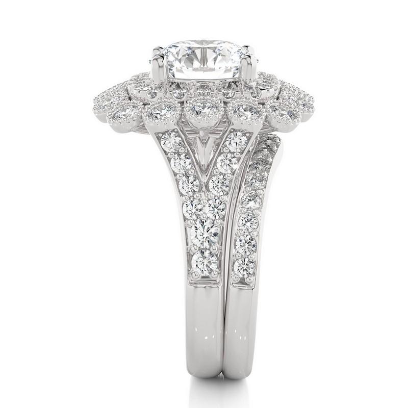 Modern 2 Carat Diamonds Vow Collection Ring in 14K White Gold For Sale