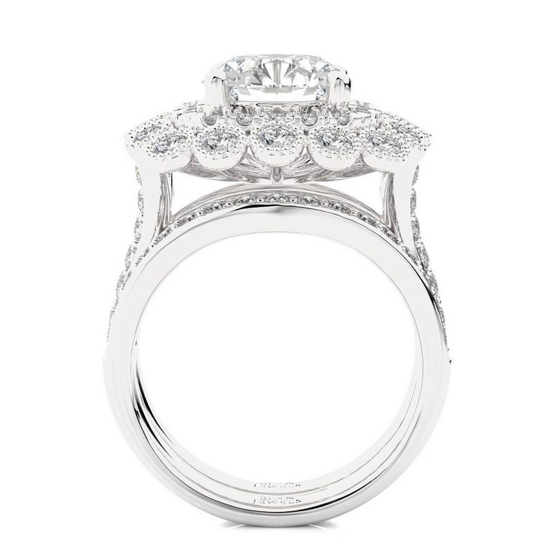 Round Cut 2 Carat Diamonds Vow Collection Ring in 14K White Gold For Sale