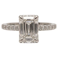 2 Carat Emerald Cut Diamond Engagement Ring in Platinum