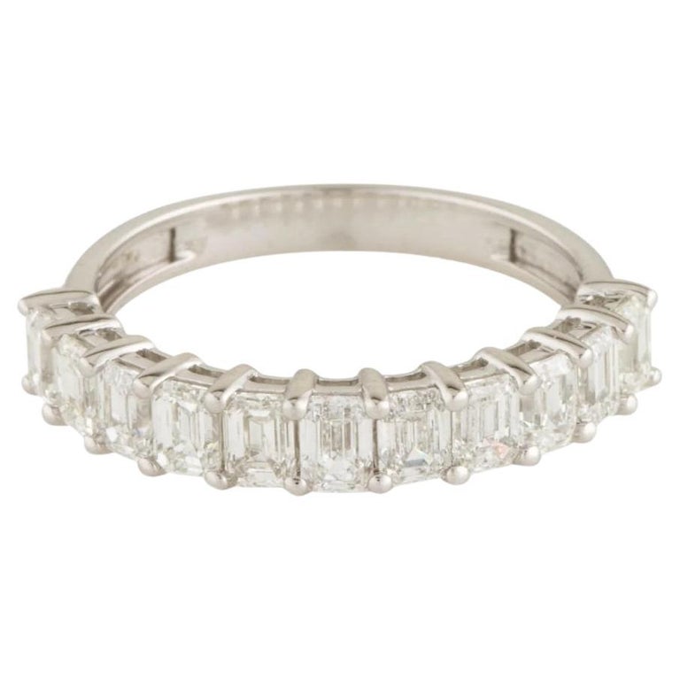 2 Carat Emerald Cut Diamond Half Eternity Band 20 Pts For Sale at 1stDibs