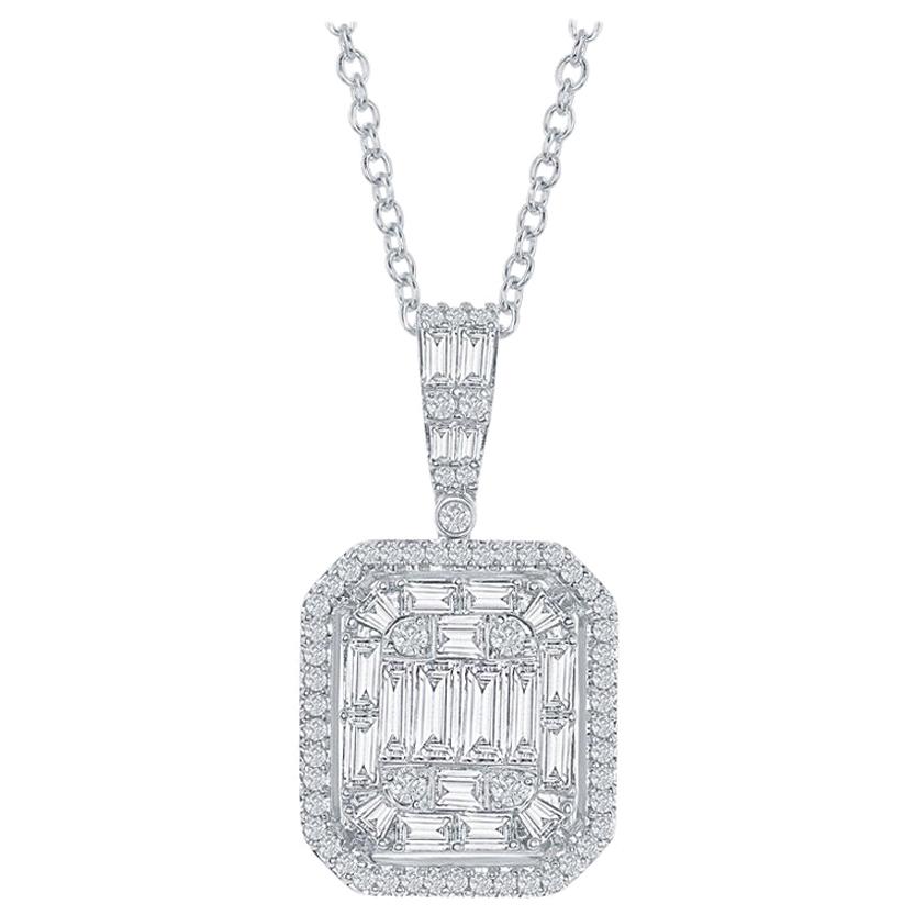 2 Carat Emerald Cut Diamond Pendant For Sale