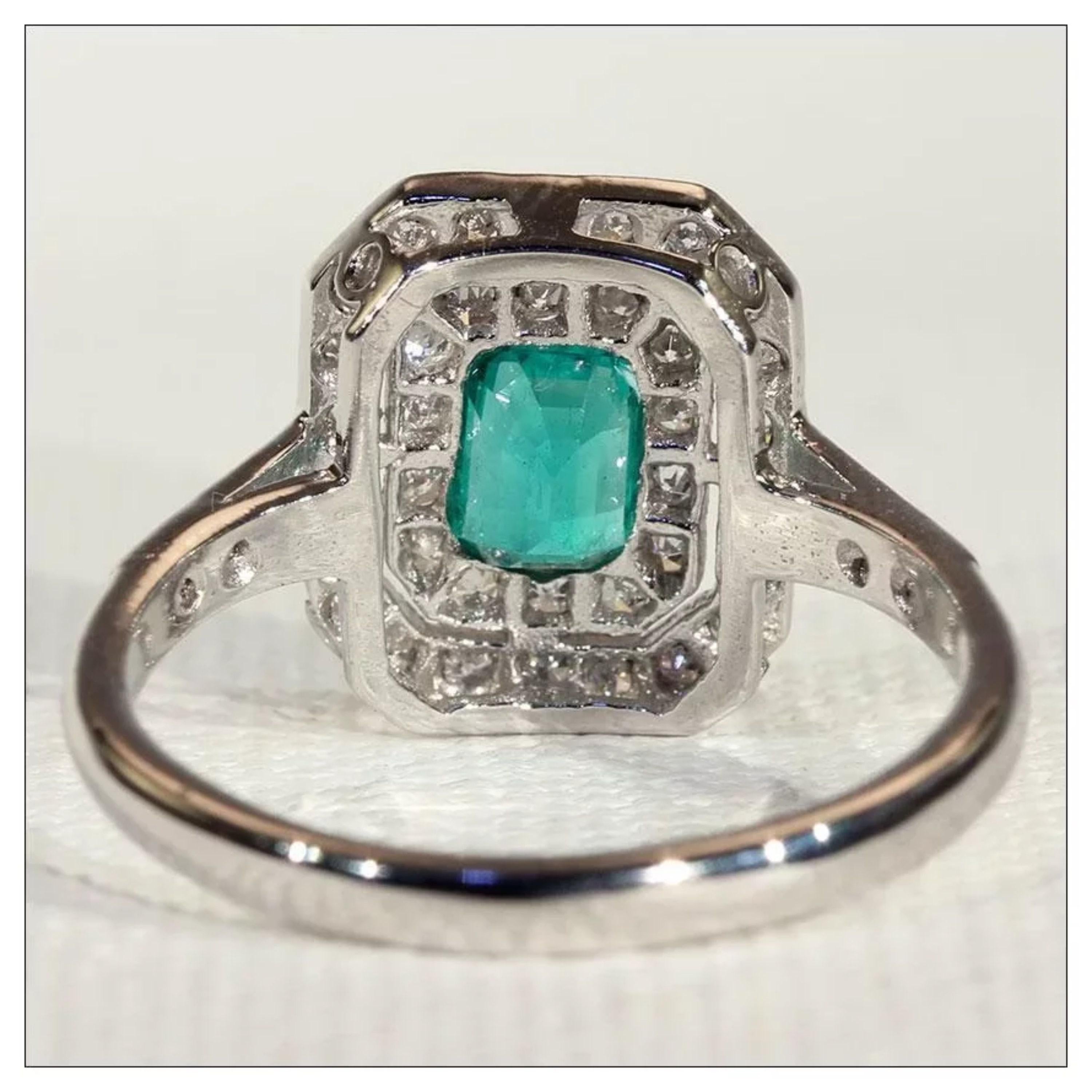 For Sale:  2 Carat Emerald Cut Emerald Diamond Engagement Ring, Halo Emerald Diamond Ring 3