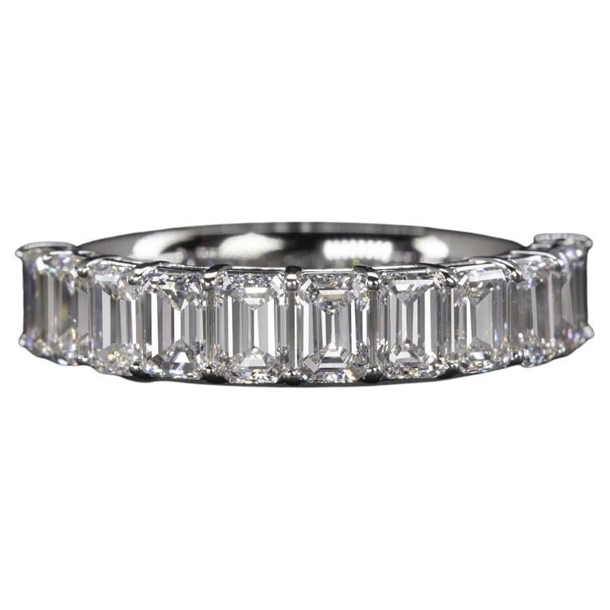 2 Carat Emerald Cut Eternity Band Ring For Sale